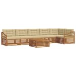 vidaXL Ensemble de canapés d'extérieur 7 pc Naturel et Beige
