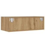 vidaXL Meuble TV avec lumières LED chêne artisanal 75x35 5x25 cm