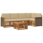 vidaXL Ensemble de canapé d'angle avec coussin 5 Pièces Naturel