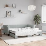 vidaXL Lit de jour avec lit gigogne gris clair 90x190 cm velours