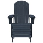 vidaXL Chaises Adirondack avec Repose-pied 2 Pièces Bleu Marine HDPE