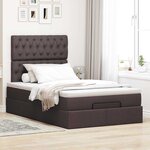 vidaXL Cadre de lit ottoman avec matelas marron foncé 120x200 cm tissu