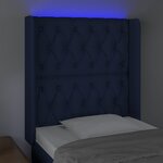 vidaXL Tête de lit à LED Bleu 83x16x118/128 cm Tissu
