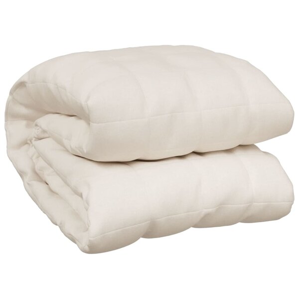 vidaXL Couverture lestée Crème clair 200x200 cm 13 kg Tissu
