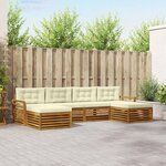 vidaXL Ensembles de canapés avec coussin 6 Pièces Naturel et Crème