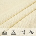 vidaXL Voile d'ombrage 160 g/m² Crème 3x5 m PEHD