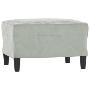 vidaXL Repose-pied Gris clair 60x50x41 cm Velours