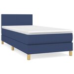 vidaXL Sommier à lattes de lit avec matelas Bleu 100x200 cm Tissu