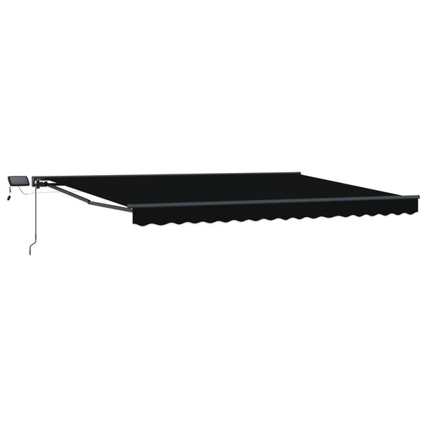 vidaXL Cadre de store manuel avec LEDs Noir et anthracite 4 × 3 m