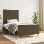 vidaXL Cadre de lit sans matelas marron foncé 100x200 cm tissu