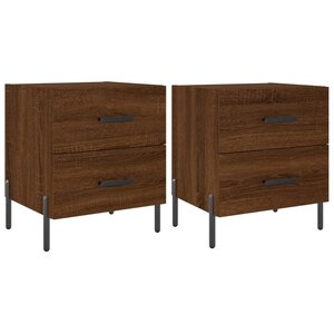 vidaXL Tables de chevet 2 Pièces chêne marron 40x35x47 5 cm