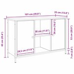 Meuble TV vidaXL Artisan Chêne 101x35x65 cm en Bois d'Ingénierie et Acier