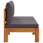 vidaXL Canapé de jardin sans accoudoirs coussins 2 places bois acacia