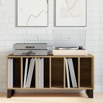 vidaXL Meuble à vinyles avec étagère chêne artisanal 100 x 38 x 48 cm