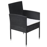vidaXL Ensemble à manger d'extérieur 9Pièces coussins résine tressée noir
