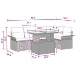 vidaXL Ensemble de canapé de jardin 6 Pièces Marron Poly rotin