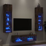 vidaXL Unités murales TV avec LED 6 Pièces chêne fumé bois d'ingénierie