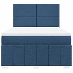 vidaXL Sommier à lattes de lit avec matelas Bleu 140x200 cm Tissu