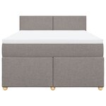 vidaXL Sommier à lattes de lit avec matelas Taupe 140x190 cm Tissu