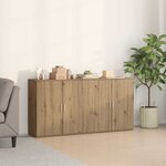 vidaXL Buffets 2 Pièces chêne artisanal 79 x 38 x 80 cm Bois d'ingénierie