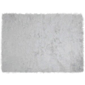 vidaXL Tapis en Peau de Mouton Synthétique Gris 160 x 230 cm Polyester