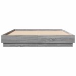 vidaXL Cadre de lit avec LED sans matelas sonoma gris 150x200 cm