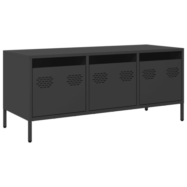vidaXL Meuble TV noir 101 5x39x43 5 cm acier laminé à froid