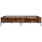 vidaXL Cadre de lit chêne fumé 140x190 cm bois d'ingénierie et métal