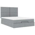 VidaXL Cadre de lit ottoman et matelas gris clair 140x190 cm tissu