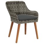 vidaXL Ensemble de repas de jardin 5 pièces en poly rattan gris