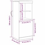 vidaXL Buffet LED Bois ancien 41 x 37 x 100 cm Bois d'ingénierie