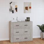 vidaXL Buffet Gris béton 80x33x70 cm Bois d'ingénierie
