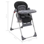 vidaXL Chaise haute pour bébé Gris