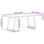 vidaXL Table à manger marron clair bois de chêne massif rectangulaire