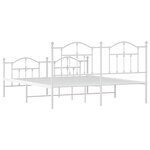 vidaXL Cadre de lit métal sans matelas et pied de lit blanc 180x200 cm