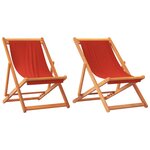 vidaXL Chaises de plage pliables lot de 2 rouge tissu