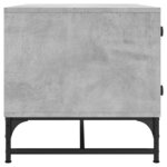 vidaXL Table basse avec portes en verre gris béton 68 5x50x50 cm