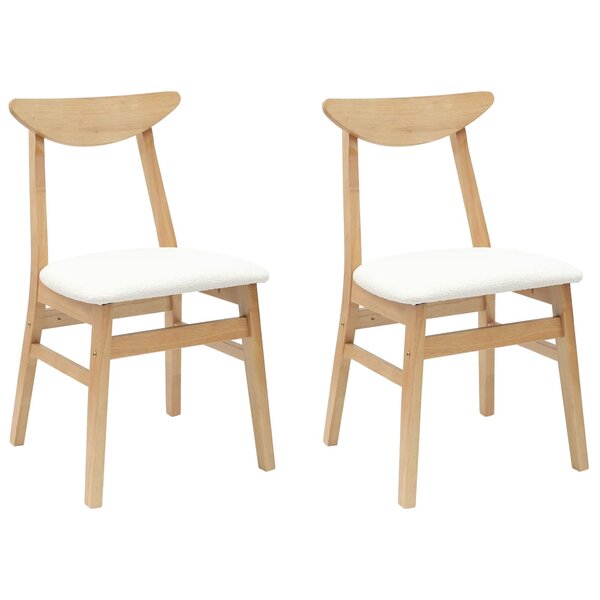 vidaXL Chaises de salle à manger 2 Pièces Naturel 42 x 47.5 x 81 cm