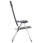 vidaXL Chaises de camping pliables lot de 4 Gris Aluminium