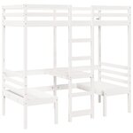 vidaXL Lit mezzanine avec bureau et chaises blanc 80x200 cm pin massif