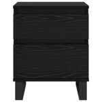 vidaXL Cabinet de chevet avec tiroir 2 Pièces Chêne noir 40 x 35 x 50 cm