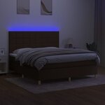vidaXL Sommier à lattes de lit matelas et LED Marron foncé 180x200cm