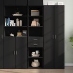 vidaXL Buffet haut noir 45x42 5x185 cm bois d'ingénierie
