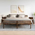 vidaXL Tables de chevet 2 pièces avec 2 tiroirs Chêne fumé 40 x 36 5 x 62 cm