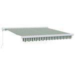 vidaXL Auvent Rétractable Vert et blanc 300 x 250 cm Tissu et Métal