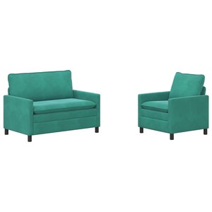 vidaXL Ensemble de Canapés 2 Pièces Turquoise Velours