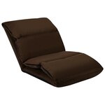 vidaXL Chaise pliable de sol Marron Microfibre