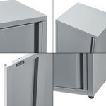 Armoire étagère meuble de rangement 88 x 40 x 35 cm métallique acier gris 03_0008904