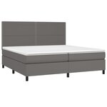 vidaXL Sommier à lattes de lit avec matelas et LED Gris 200x200 cm