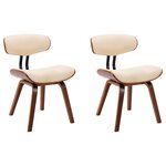 vidaXL Chaises à manger lot de 2 crème bois courbé et similicuir
